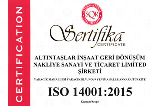 ISO 14001 Belgesi